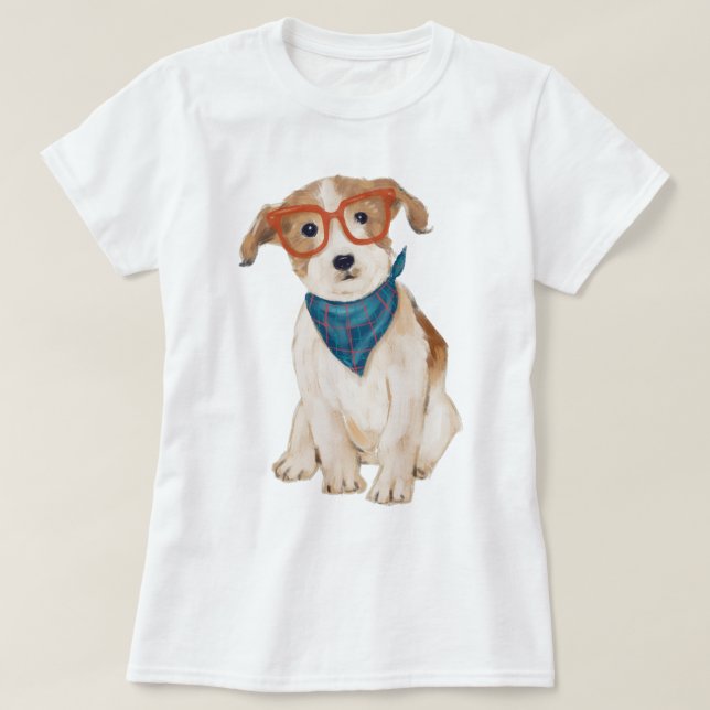 Camiseta Hipster pintado à mão Jack Russell Terrier Dog (Frente do Design)