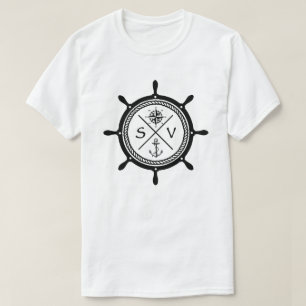 Camiseta Hipster que navega o logotipo da embarcação de