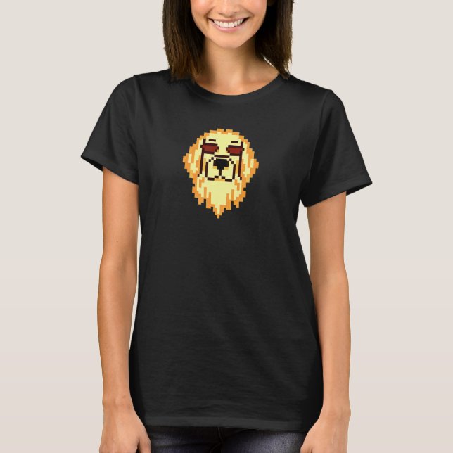 Camiseta Hipster Retriever Pixel Cão Retro (Frente)