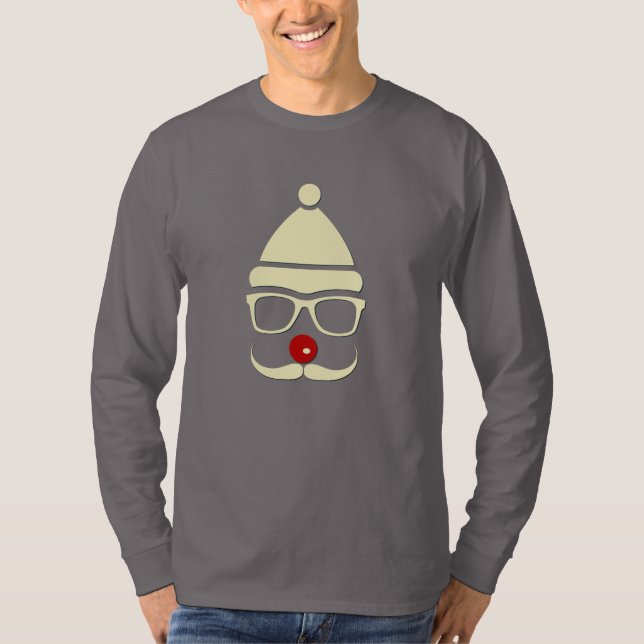 Camiseta Hipster Rudolph Mustache T-shirt masculina (Frente)