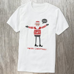 Camiseta Hipster Santa Custom Text<br><div class="desc">Hipster Santa in skinny jeans for a fun Christmas feel. Change the text to personalize. Original art by Nic Squirrell.</div>