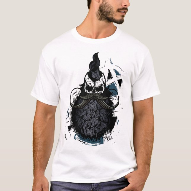 Camiseta hipster skulls punk anarchie tete de mort crane ba (Frente)