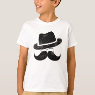 Camiseta Hipster Sr. Mustache Óculos de Chapéu Personalizad