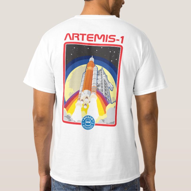 Camiseta Hipsteres espaciais® Artemis-1 Launch T-shirt - Br (Verso)