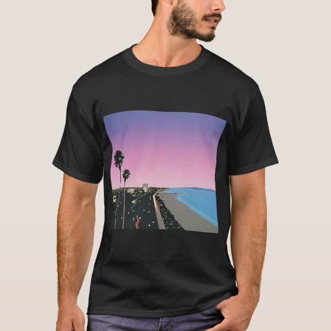 Camiseta Hiroshi Nagai Art Impressão Poster Vaporwave Shirt (Frente)