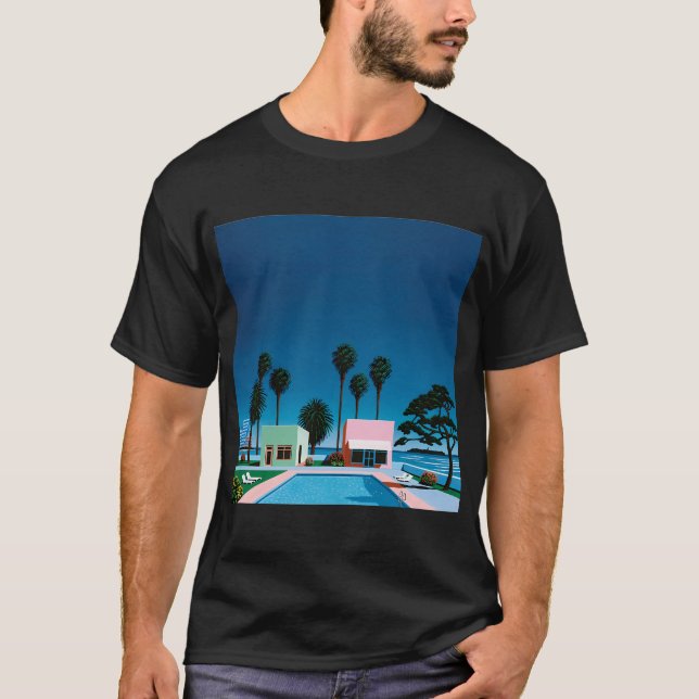 Camiseta Hiroshi Nagai Art Impressão Poster Vaporwave Shirt (Frente)