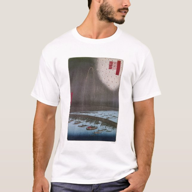 Camiseta Hiroshige: Opinião de Edo, 1858 (Frente)