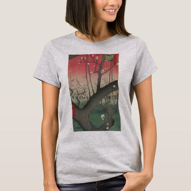 Camiseta Hiroshige Plum Estate Kameido: Japonês Vintage (Frente)
