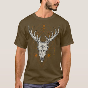 Camiseta Hirsch Totenkopf Okkulte Magie Heilige Geometrie