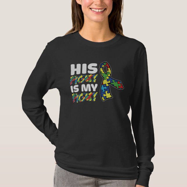 Camiseta His Fight Is My Fight Autism Awareness Mens Womens (Frente)