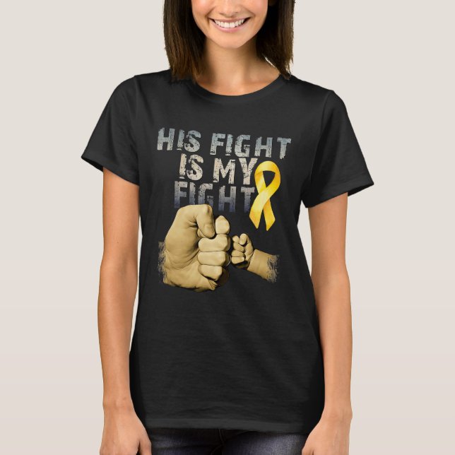 Camiseta His Fight Is My Fight Childhood Cancer Awareness G (Frente)