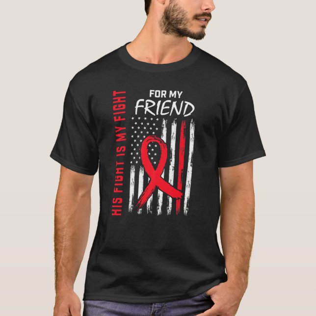 Camiseta His Fight is my Fight Friend Heart Disease Awarene (Frente)