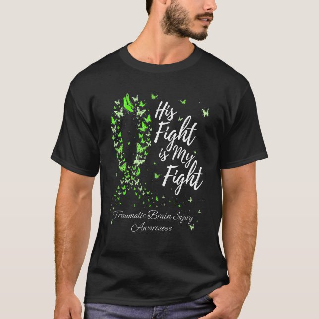 Camiseta His Fight Is My Fight Traumatic Brain Injury Aware (Frente)
