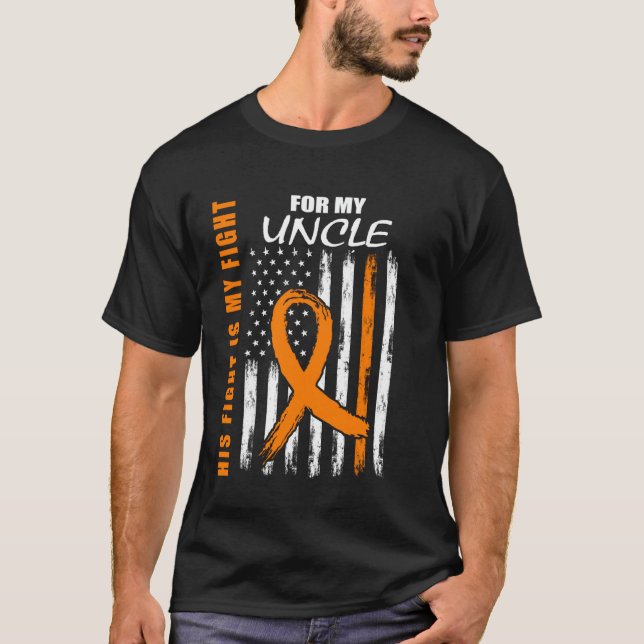 Camiseta His Fight Is My Fight Uncle Multiple Sclerosis Fla (Frente)