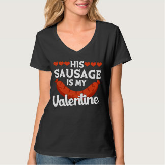 Camiseta His Sausage Is My Valentine Valentine's Day Graph