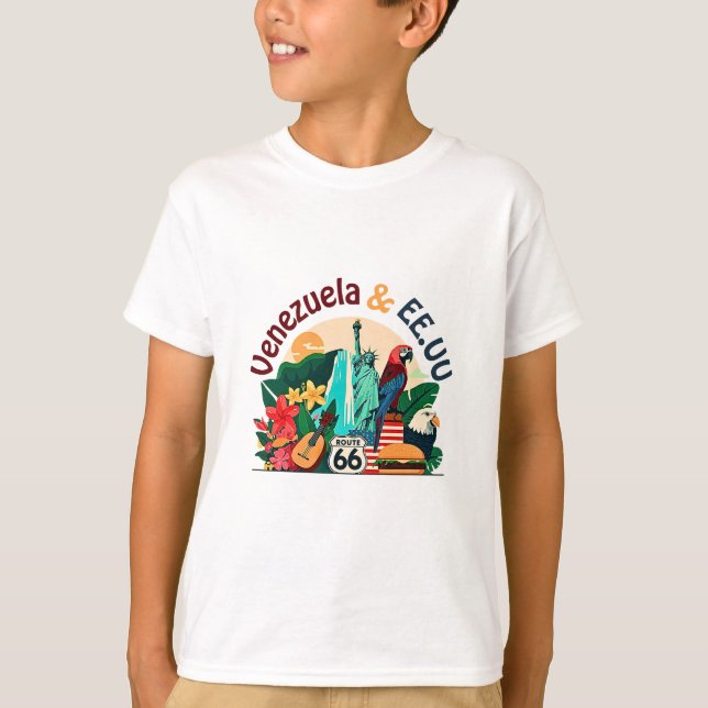 Camiseta Hispanic Heritage – Venezuela & USA Design (Frente)