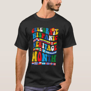 Camiseta Hispânico Patrimônio Mês de Peles de Bandeira de G