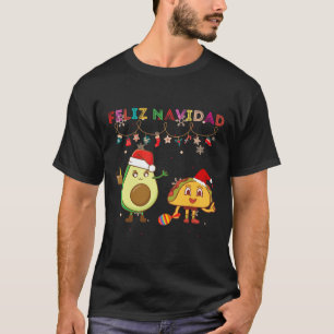 Camiseta Hispano Feliz Natal Abacate Tacos Mexicano Chris