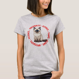 Camiseta Hisses e Kisses, gatinho