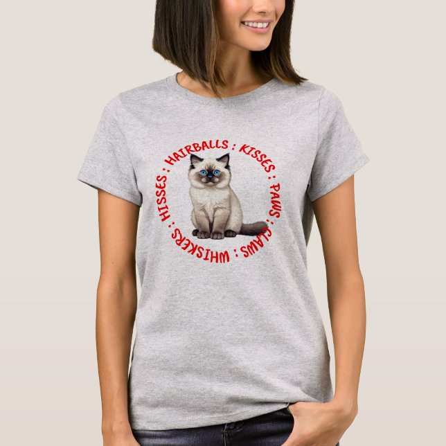 Camiseta Hisses e Kisses, gatinho (Frente)