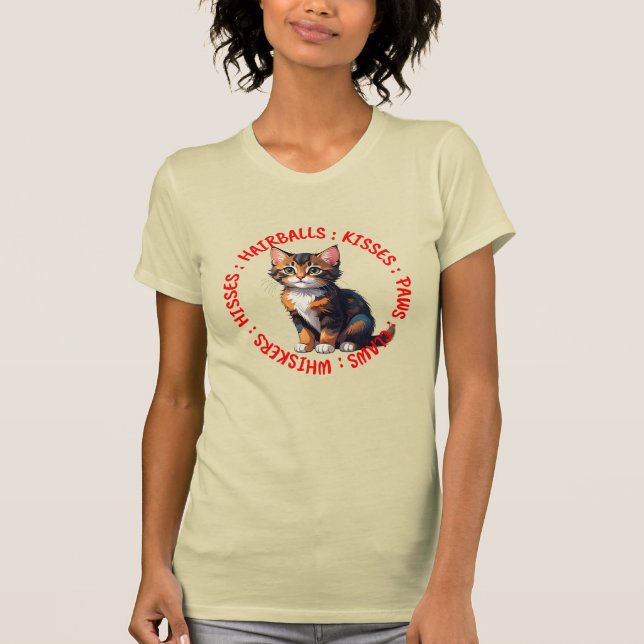 Camiseta Hisses e Kisses, gato TortoisesInferno (Frente)
