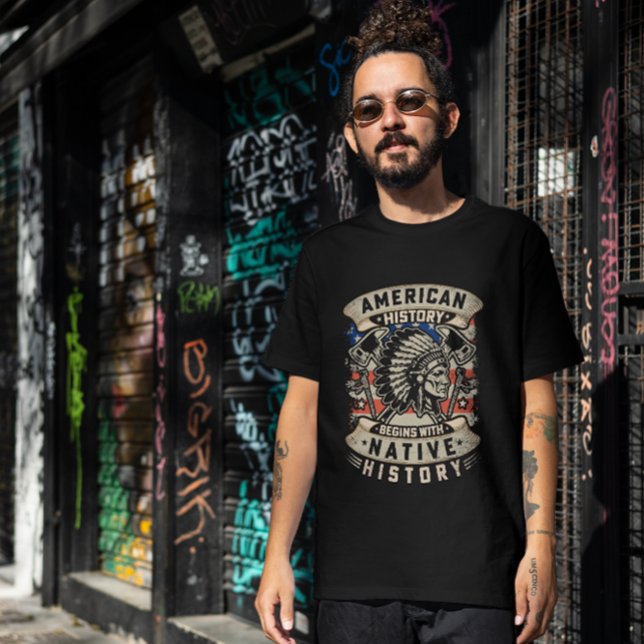 Camiseta História Americana Começa com História Nativa (Criador carregado)