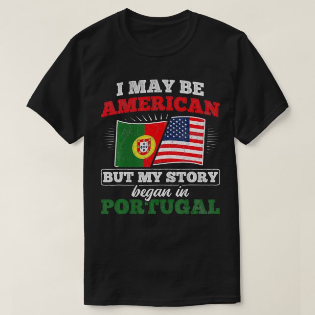 Camiseta História Americana Começou em Portugal  (Frente do Design)