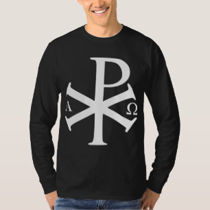 Camiseta História Cristã Alpha Omega Chi Rho byzantine Ch