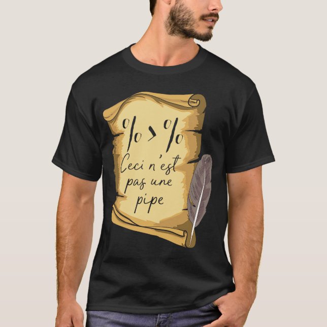 Camiseta História da Arte Ceci n est Pas Une Pipe Data Scie (Frente)