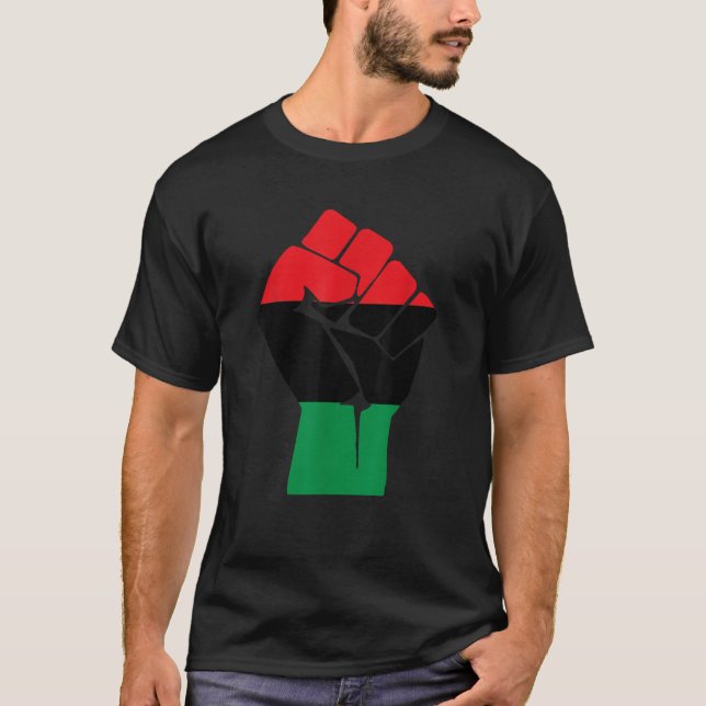 Camiseta História da Bandeira de Libertação Negra Pan-Afric (Frente)