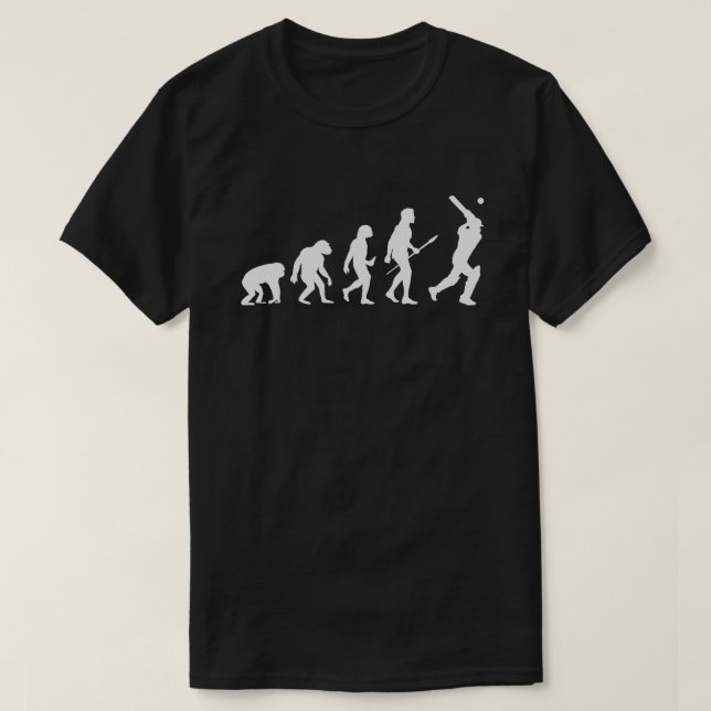 Camiseta História da Evolução do Cricket Lover Gift do Cric (Frente do Design)