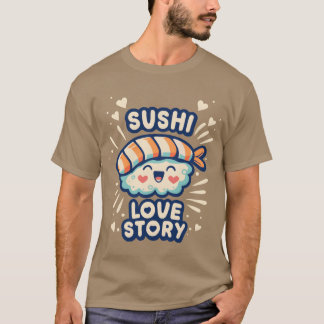 Camiseta História de Amor de Sushi retrô