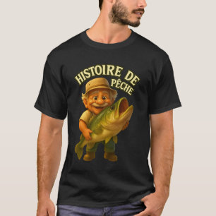 Camiseta História de Pesca - O Grande Peixe do Avô Pescador