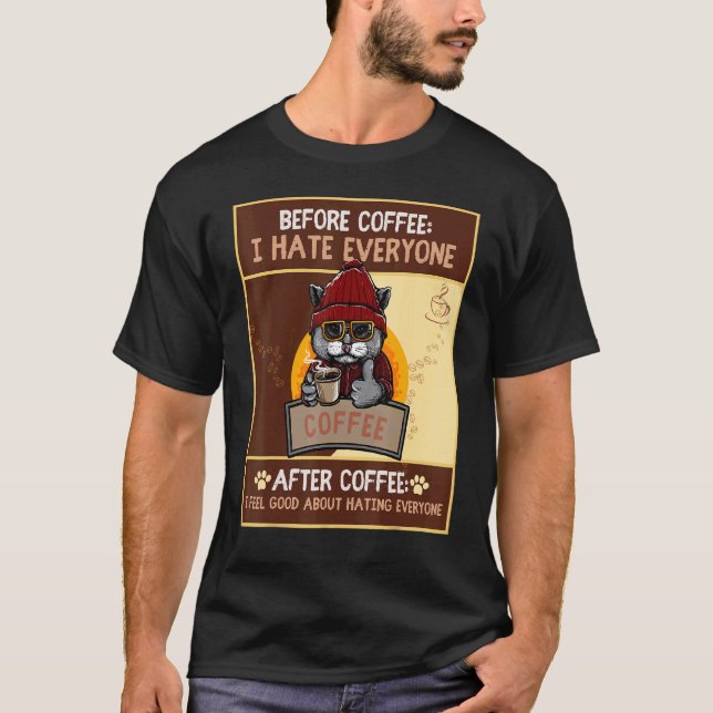 Camiseta História do Gato e do Café (Frente)