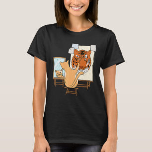 Camiseta História do Grande Gato Artes Finas Gato para uma