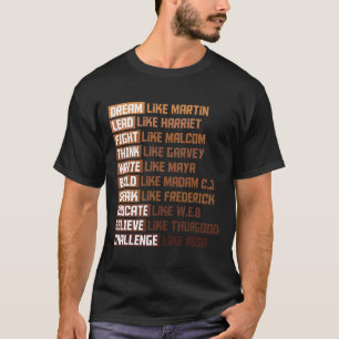 Camiseta História do Poder Negro Mês Orgulho Africano Ameri