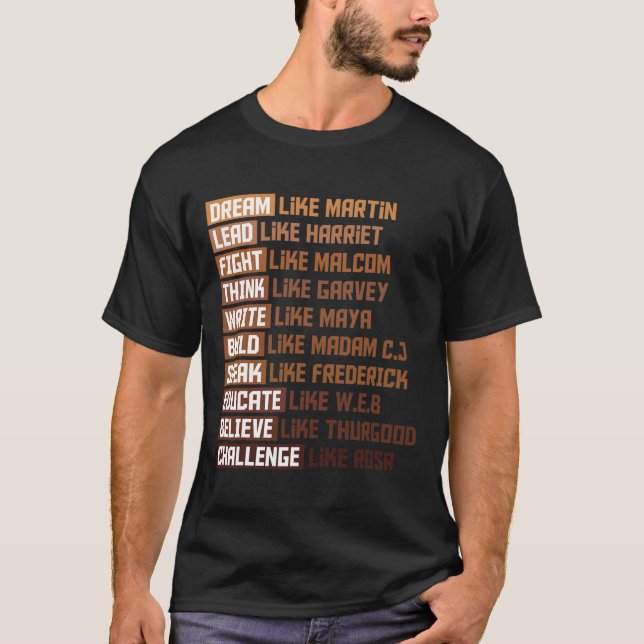 Camiseta História do Poder Negro Mês Orgulho Africano Ameri (Frente)