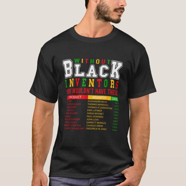 Camiseta História Dos Inventores Negros Esquecidos História (Frente)
