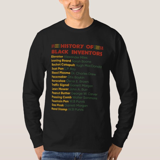 Camiseta História Dos Inventores Negros História Negra (Frente)