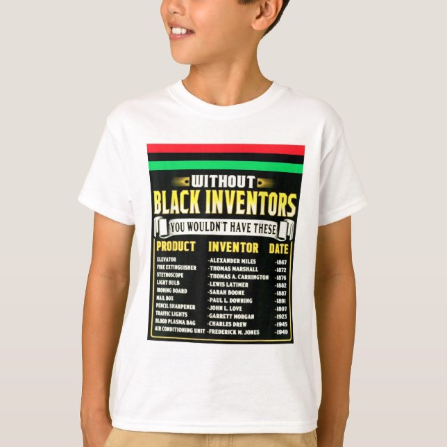 Camiseta História Dos Inventores Negros História Negra Mês (Frente)