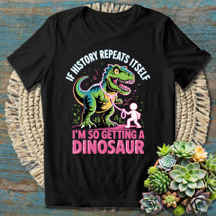 Camiseta História e Dinossauro Engraçados Estou Recebendo u