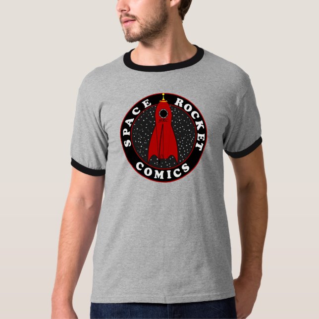 Camiseta História em quadrinhos de Rocket de espaço (Frente)