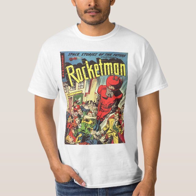 Camiseta História em quadrinhos retro - Rocketman (Frente)