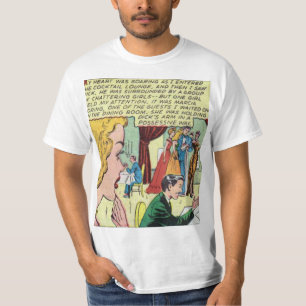 Camiseta História em quadrinhos romântica dos anos 1950 M