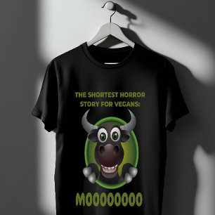 Camiseta História Mais Curta De Horror Para Vegans - Moo De