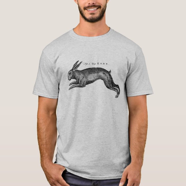 Camiseta História Natural Antiquada Arte A Lebre (Frente)