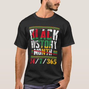 Camiseta História Negra 24 7 365 África Mapa do Orgulho Afr