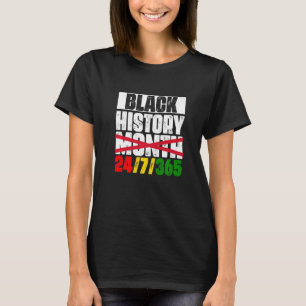 Camiseta História Negra 24 7 365 História Negra Mês 2022