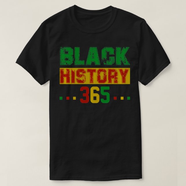 Camiseta História Negra 365 História Negra Celebração Mês (Frente do Design)