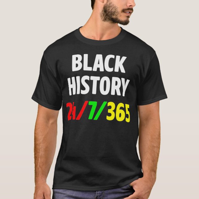 Camiseta História Negra Africana-Americana Para Homens E Mu (Frente)